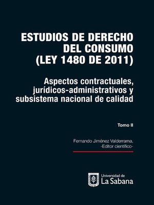 cover image of Estudios de derecho de consumo. Tomo II